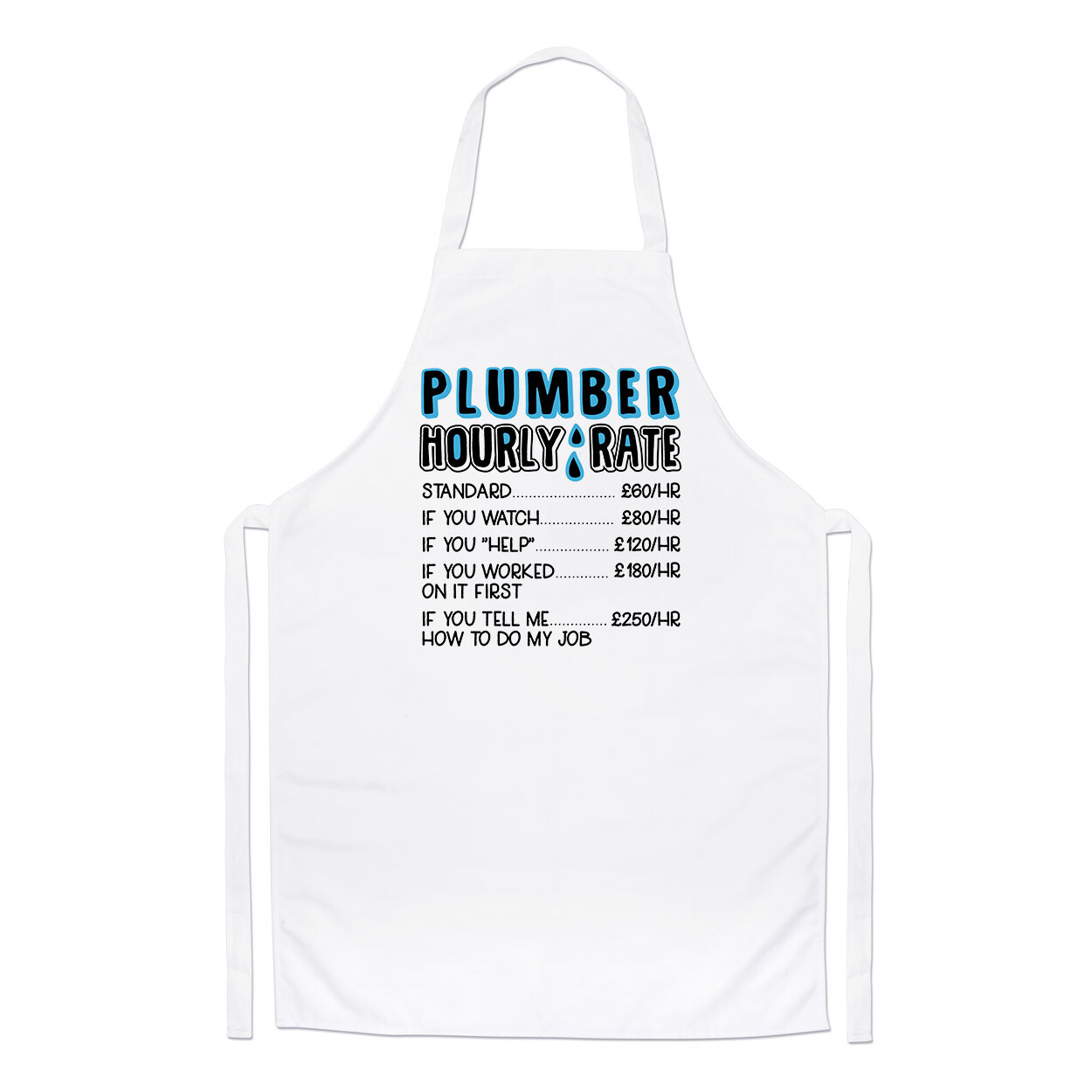 Plumber Hourly Rate Chefs Apron Funny Sarcastic Awesome World's Best Cooking
