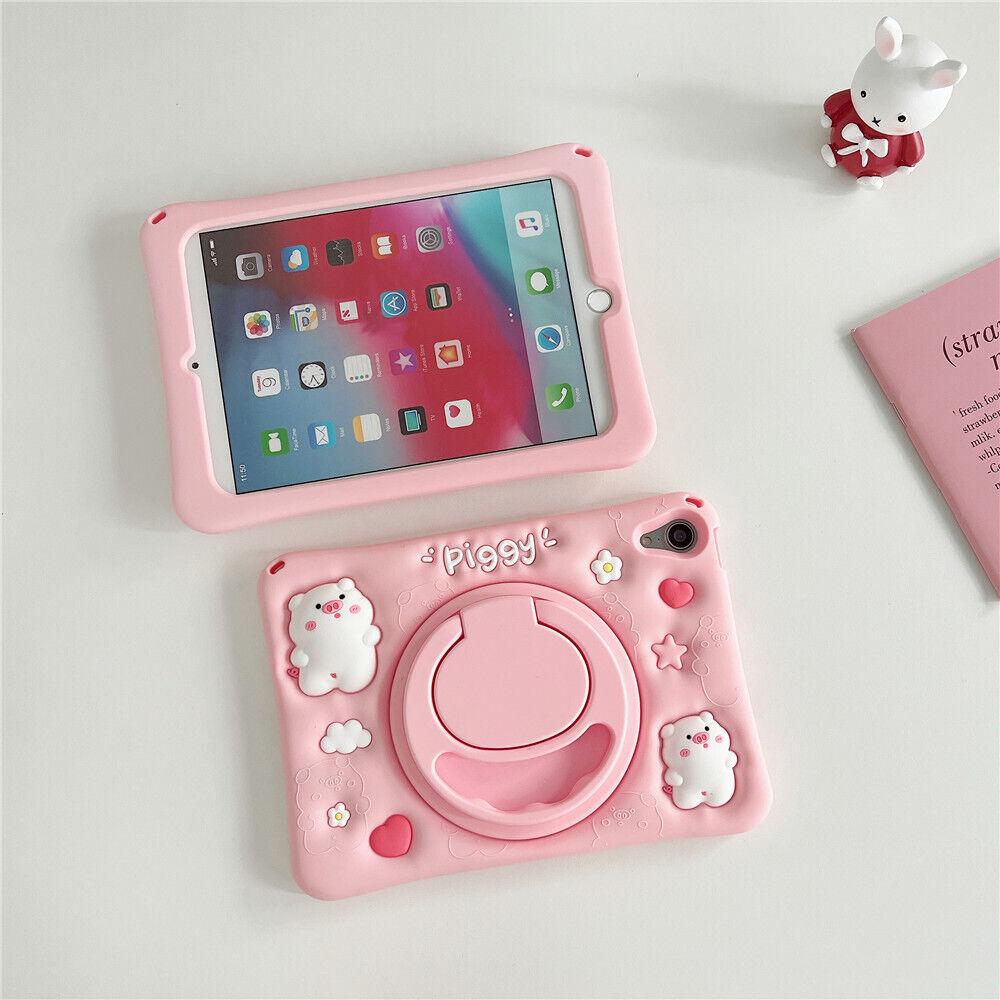 Cute Pig Silicone Shockproof Case Cover For iPad 5/6/7/8/9 Cute Pig Silicone Shockproof Case Cover For iPad 5/6/7/8/9