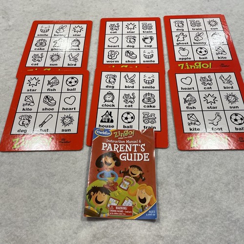 Zingo! Bingo Game Thinkfun Replacement Pieces 6 CARDS Instructions 2009 Only B5 - Picture 1 of 12