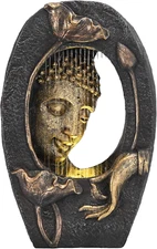 Water Fountain Outdoor with LED Light and Pump for Garden Decor,Floor Buddha Sta