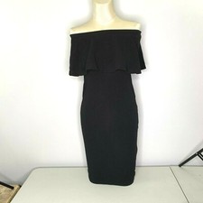 Shein Women's Sz XS Off The Shoulder Black Body Con Dress