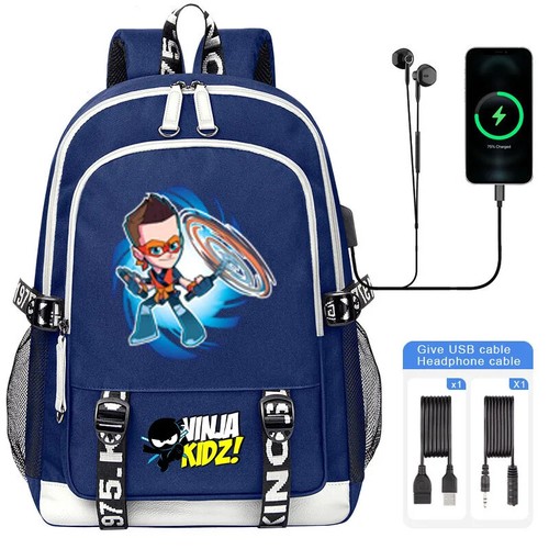 Cartoon Ninja Kidz USB Backpacks Large Capacity school bag Laptop Shoulder Bag - Picture 6 of 55