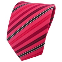 Tigertie Designer Krawatte Rot Verkehrsrot Bordeaux Silber Schwarz Gestreift