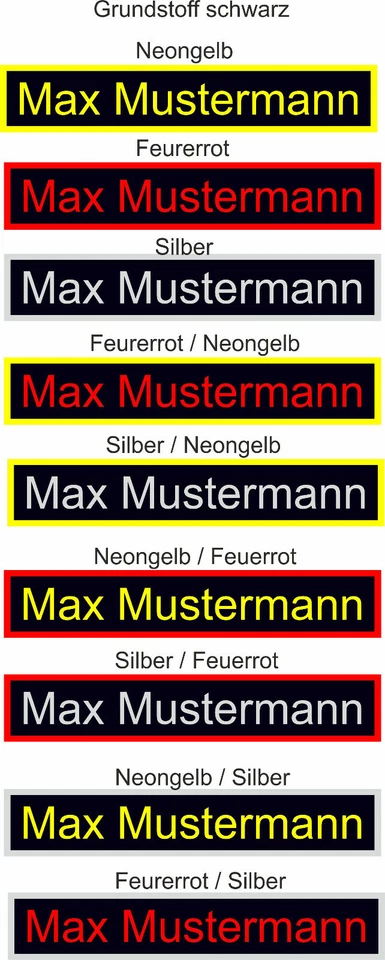 Feuerwehr Namensschild,Namensschild Feuerwehr, Namensschild mit Klett o. Flausch - Bild 2 von 4