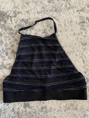 Victorias Secret High Neck Glitter Halter Bralette Shimmer Colorful Womens Sz S