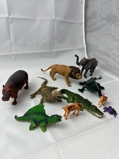 Lot of 10 Vintage Plastic and Rubber Animal Toys Collectible Variety