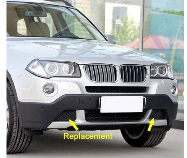 1 par de parrillas de parachoques delanteras parrilla inferior aptas para BMW X3 E83 2007-2010 51113416205. Foto 3 de 4