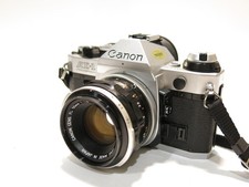 Excellent Condition Canon AE-1 35mm Film SLR Camera w/ Canon 50mm 1:1.8 Lens