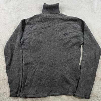 ML Studio Sweater Womens Medium Grey 100% Cashmere Turtleneck Lightweight Soft