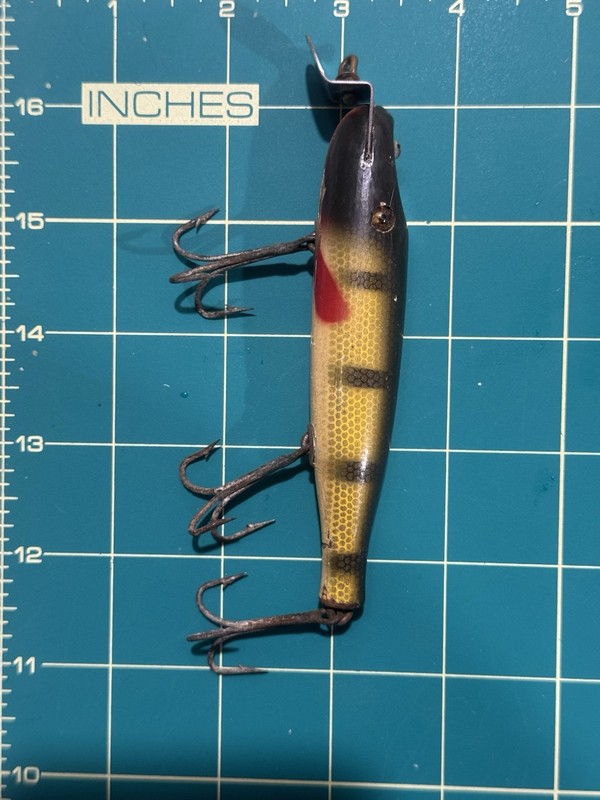 Vintage CCBC Fisher Lure - Classic Perch Pattern - Glass eyes