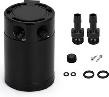 Baffled Oil Catch Can Kit Universal 2 Port Aluminum Oil Separator Reservoir Tank