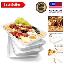 Spacious Shatterproof Serving Platters - 4-Piece Set for Effortless Entertaining