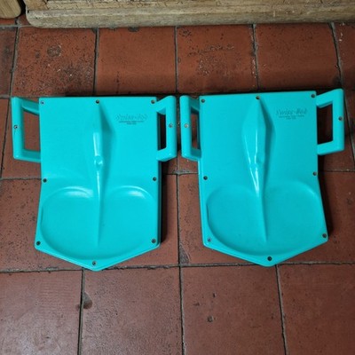 Swiss Bob Schlitten zwei Schneesitze EMS blau türkis Swiss Made