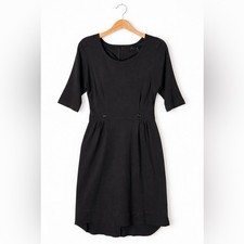 Marc by Marc Jacobs Black Midi Dress with Button Waist Medium Great Condition
