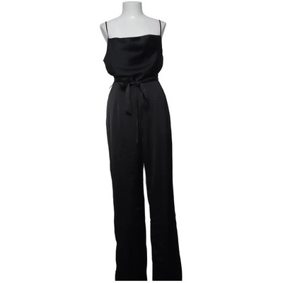 H&M, Jumpsuit, Größe: 38, Schwarz, Elasthan/Polyester, Sonstiges, Satin #DVe