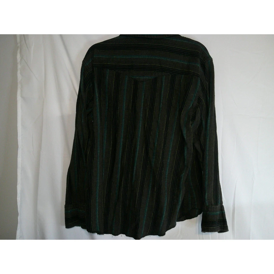Vintage Wrangler Western Striped Flannel Long Sleeve Pearl Snap Shirt Women's - Image 2 of 3