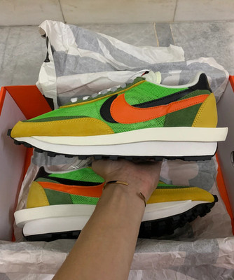 Nike Sacai LD Waffle Lightweight Green Gusto Orange Tongue Men's 