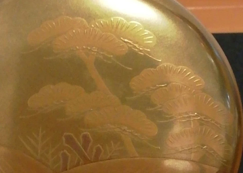 Carrito de té Shosaku Shiogama Makie Hiratsume con caja laca japonesa sin usar 8 cm Foto 4 de 4