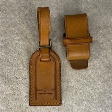 Vintage Louis Vuitton Mini Luggage Tag and Poignier in Vachetta Leather (13R)