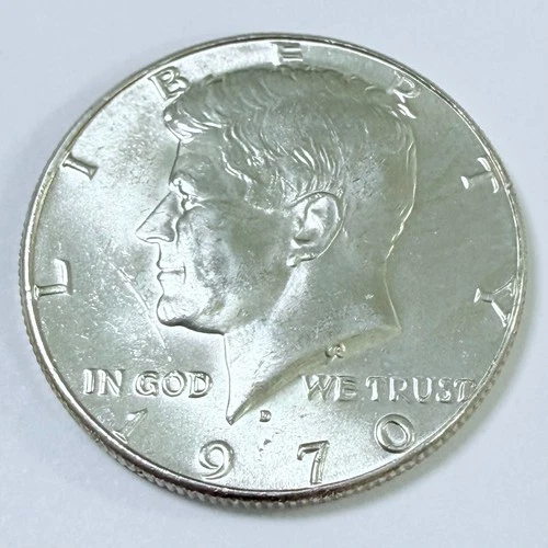 1970 D UNCIRCULATED SILVER KENNEDY HALF DOLLAR 40% SILVER FROM SET #7049