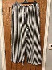 Brand New George Woman s Navy Stripped Trousers Size 18 Elasticated Waist