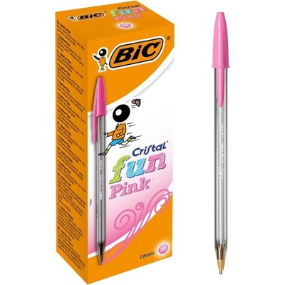 BIC 20er Pack Cristal Fun Rosa Kugelschreiber 1,6 mm Spitze