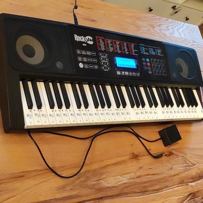 RockJam RJ761 61 Tasten Keyboard schwarz, mit Pedal, Netzteil
