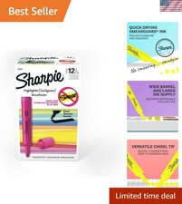 Tank Style Highlighters Chisel Tip Fluorescent Pink Box of 12