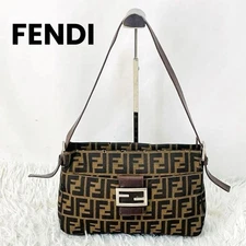 FENDI Mamma Bucket Zucca Pattern One-Shoulder Bag Handbag Canvas Brown Japan