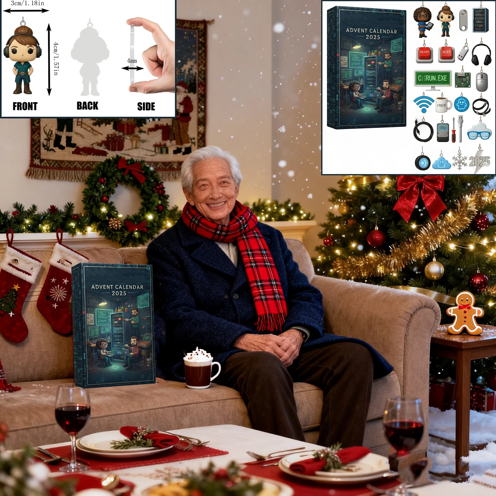 Christmas Countdown IT Technology Advent Calendar 24 Days 2D Blind Box Kid Gifts