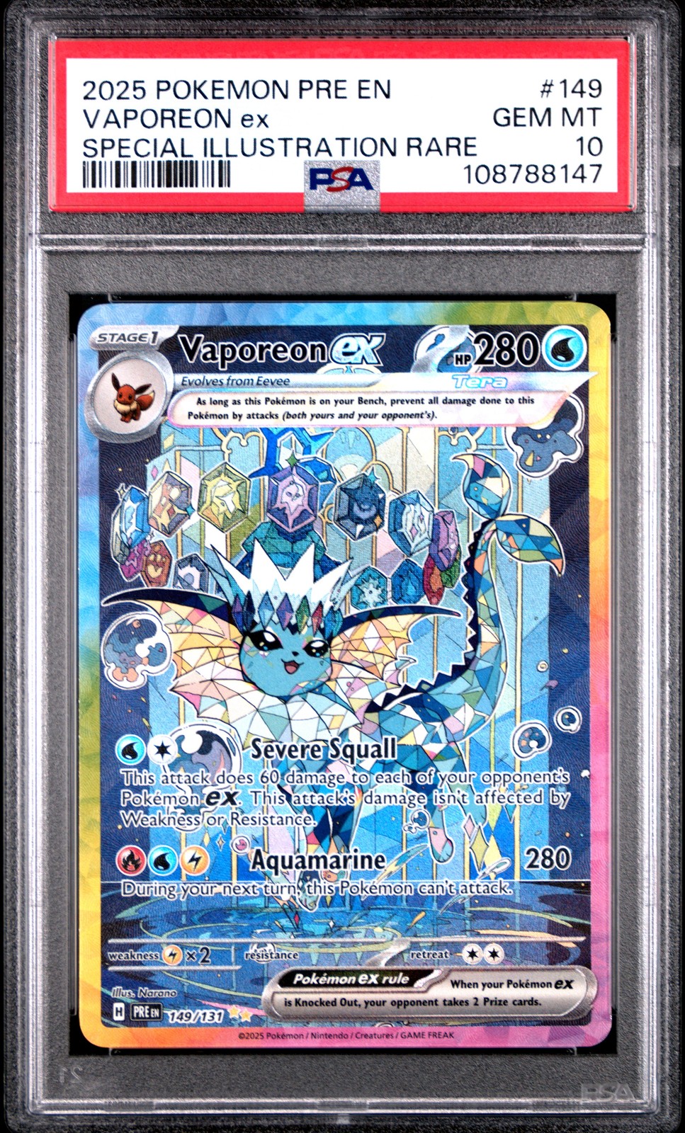 PSA10 Vaporeon ex & Eevee ex セット