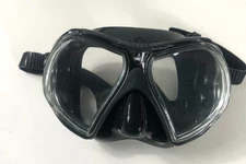 Aqua Lung Infinity Dive Mask Twin Lens Scuba Snorkeling Black Silicone w/ Case