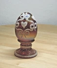 Fenton Hand Painted Cranberry Carnival Glass Egg #2387/2500