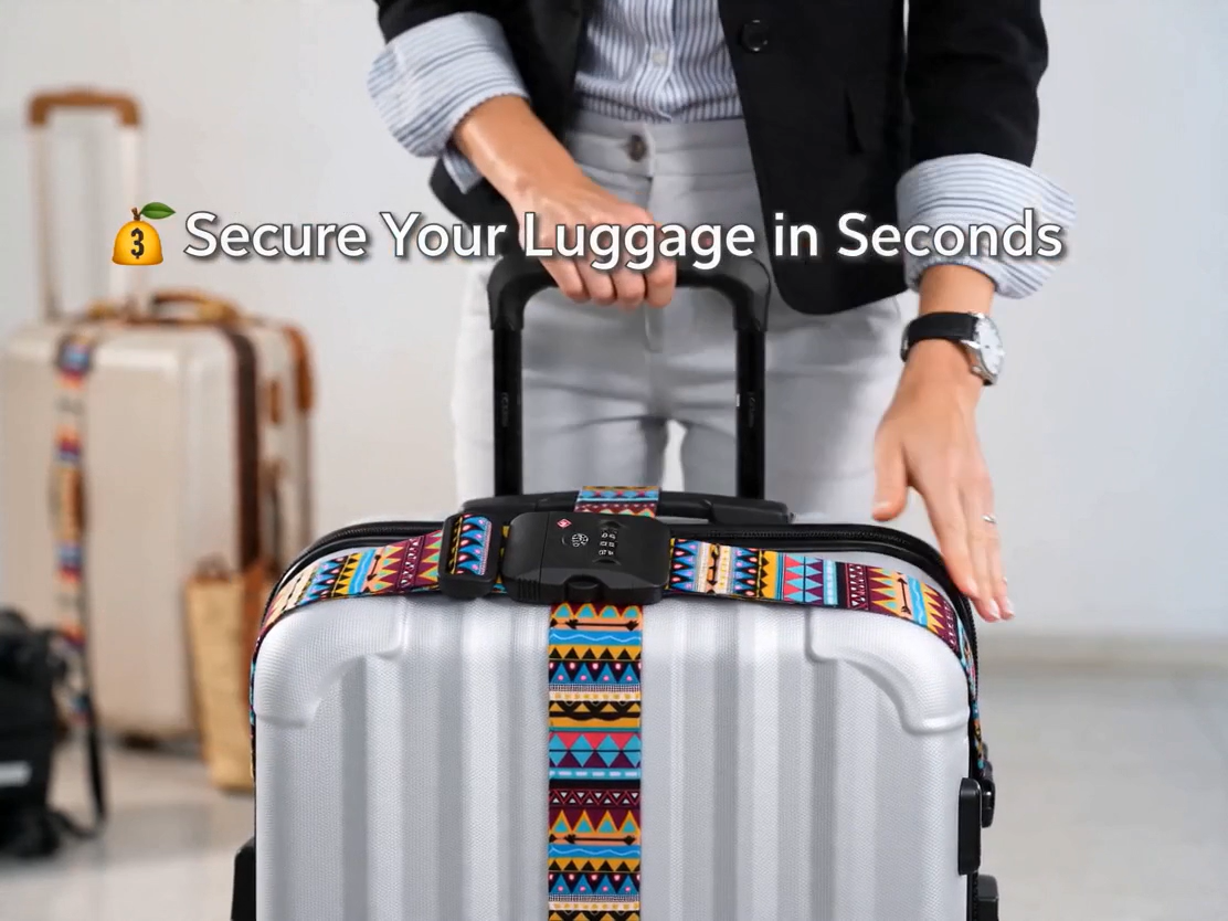 TSA Luggage Straps with Combination Lock Adjustable Cross