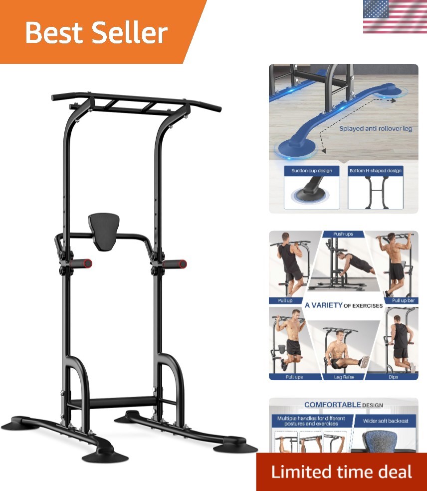 Durable Alloy Steel Power Tower with Adjustable Heights - Home Gym Essential
