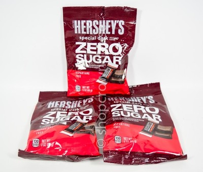 3 Hershey's SPECIAL DARK ZERO SUGAR Chocolate Candy Aspartame Free 3oz 08/2026
