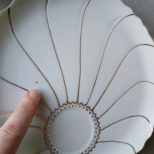 Inarco INA5 set of teacup & snack plate replacement porcelain china gold - Picture 16 of 18
