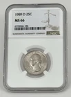 1989-D Washington Quarter 25C NGC MS66 D/D Double Beak Brilliant Uncirculated