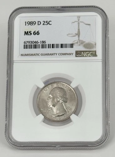 1989-D Washington Quarter 25C NGC MS66 D/D Double Beak Brilliant Uncirculated