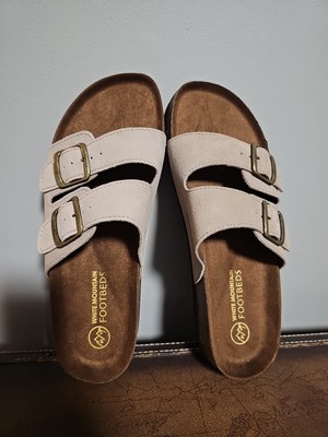 WHITE MOUNTAIN Footbeds Women's Sz 11M Helga Suede Slide Sandal Light Taupe New 