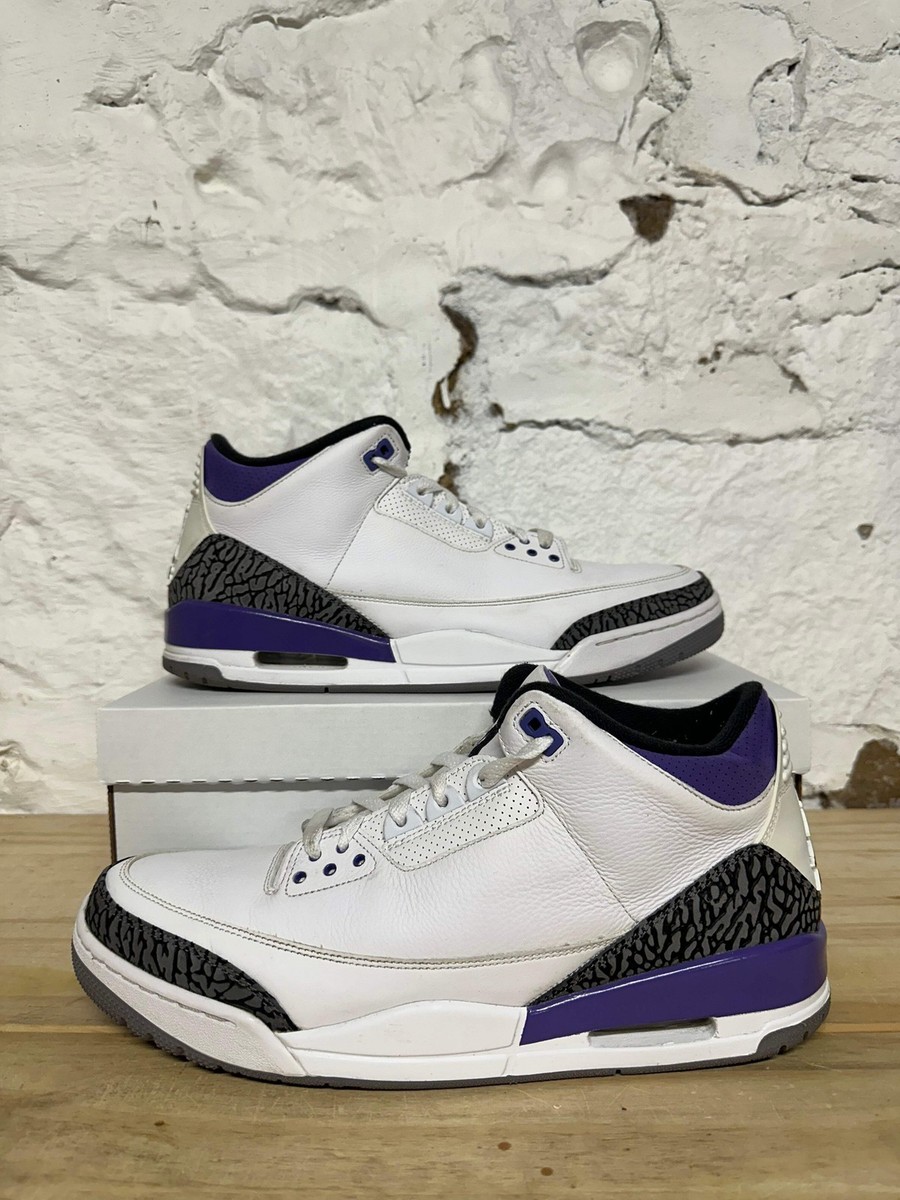 靴 NIKE AIR JORDAN 3 RETRO dark iris Air Jordan 3 Retro 'Dark Iris' Men's Size 14 Pre‑owned Sneakers