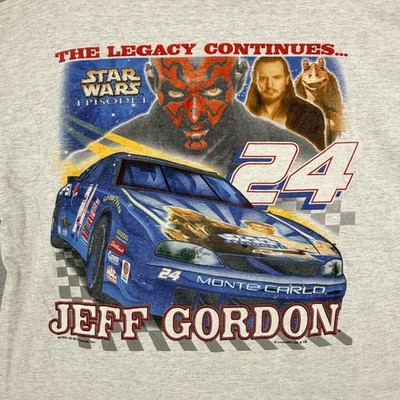 Vtg 90s Jeff Gordon Star Wars Shirt Mens XL Darth Maul Jar 1999 Movie Episode 1