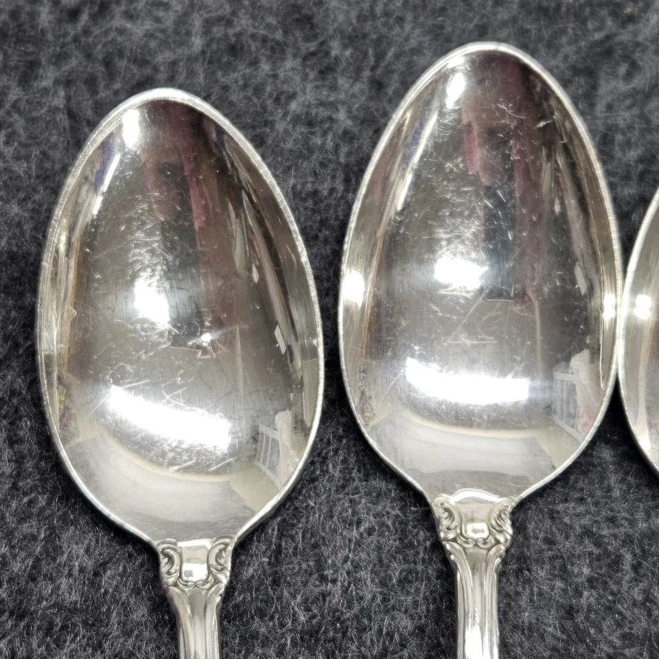 Cuchara de té de plata esterlina colonial sureña de bellas artes lote de 5 3/4" (4) sin monograma Foto 2 de 4