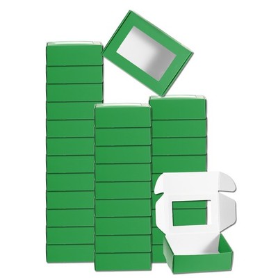 32Pcs Soap Packaging Boxes 2.4x3.3x1.2 Inch with Window Rectangle Green