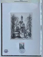 Kunstblatt Bundesdruckerei & Sondermarke Berlin, Serie "St&auml;dtebilder" Waldkirche