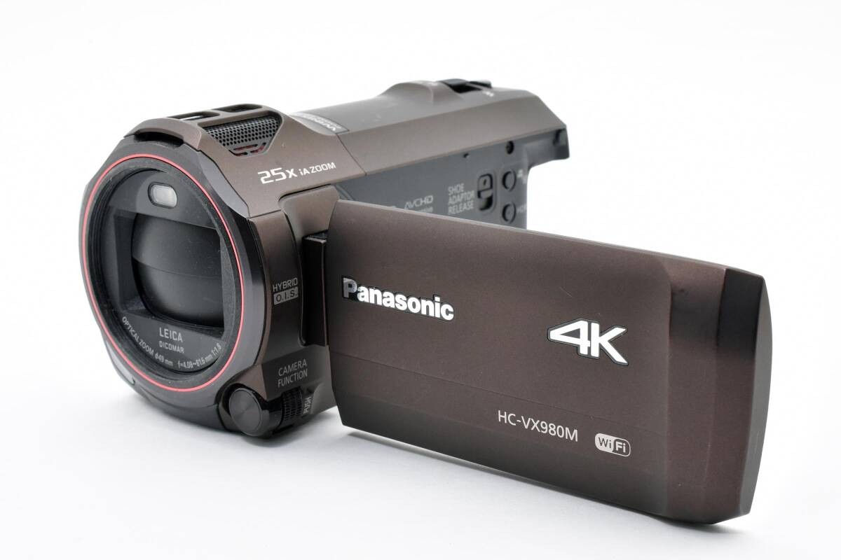 【美品】Panasonic HC-VX980M LEICA Dicomar Panasonic HC-VX980M 4K Camcorder Leica Dicomar Brown 25x Zoom