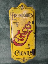 1900s Cinco Tobacco Porcelain Door Push Sign