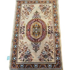 Handmade Tunisian Beige brown red Rug 110x68cm Approx wall Tunisia silk content