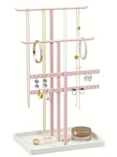  Jewelry Stand Holder Organizer: 14.5" Sturdy Hanger for 80 14.5" Height Pink