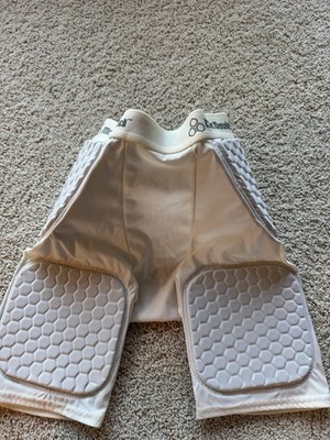McDavid white HEX padded compression shorts With honeycomb-shaped thigh padding